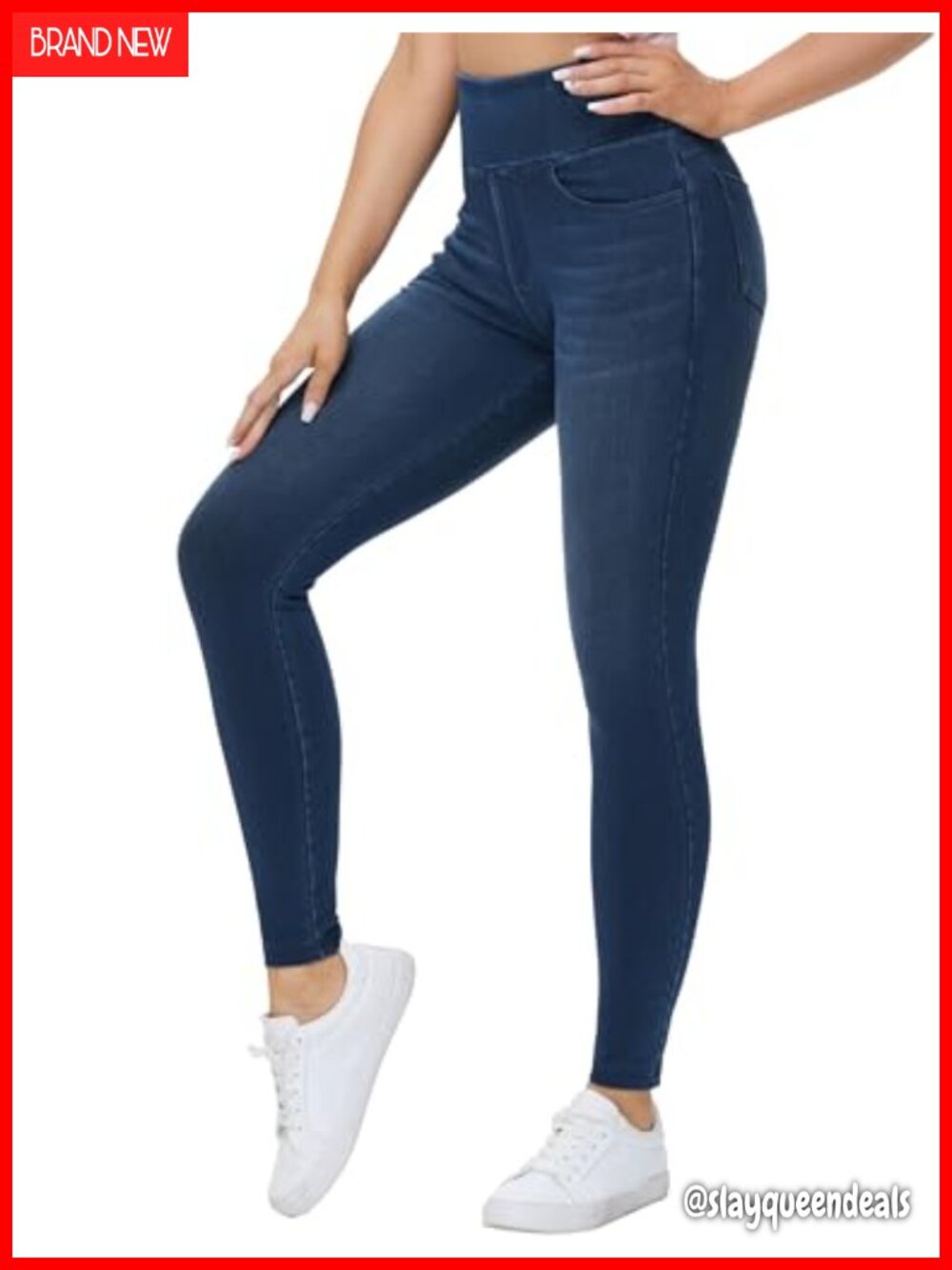 THE GYM PEOPLE Women's High Waisted Jeggings Pull On Tummy Control